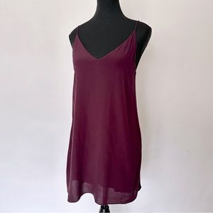 Sz S Aritzia WILFRED FREE Vivienne Mini Lined Slip Dress in Maroon